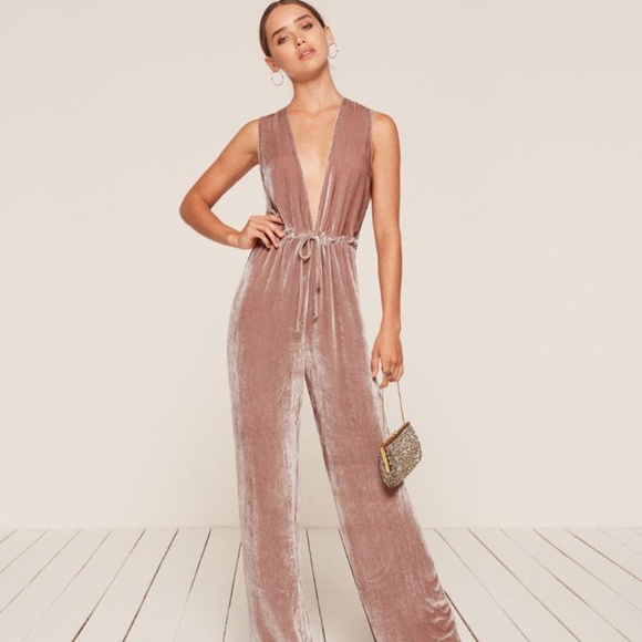 velvet pink jumpsuit